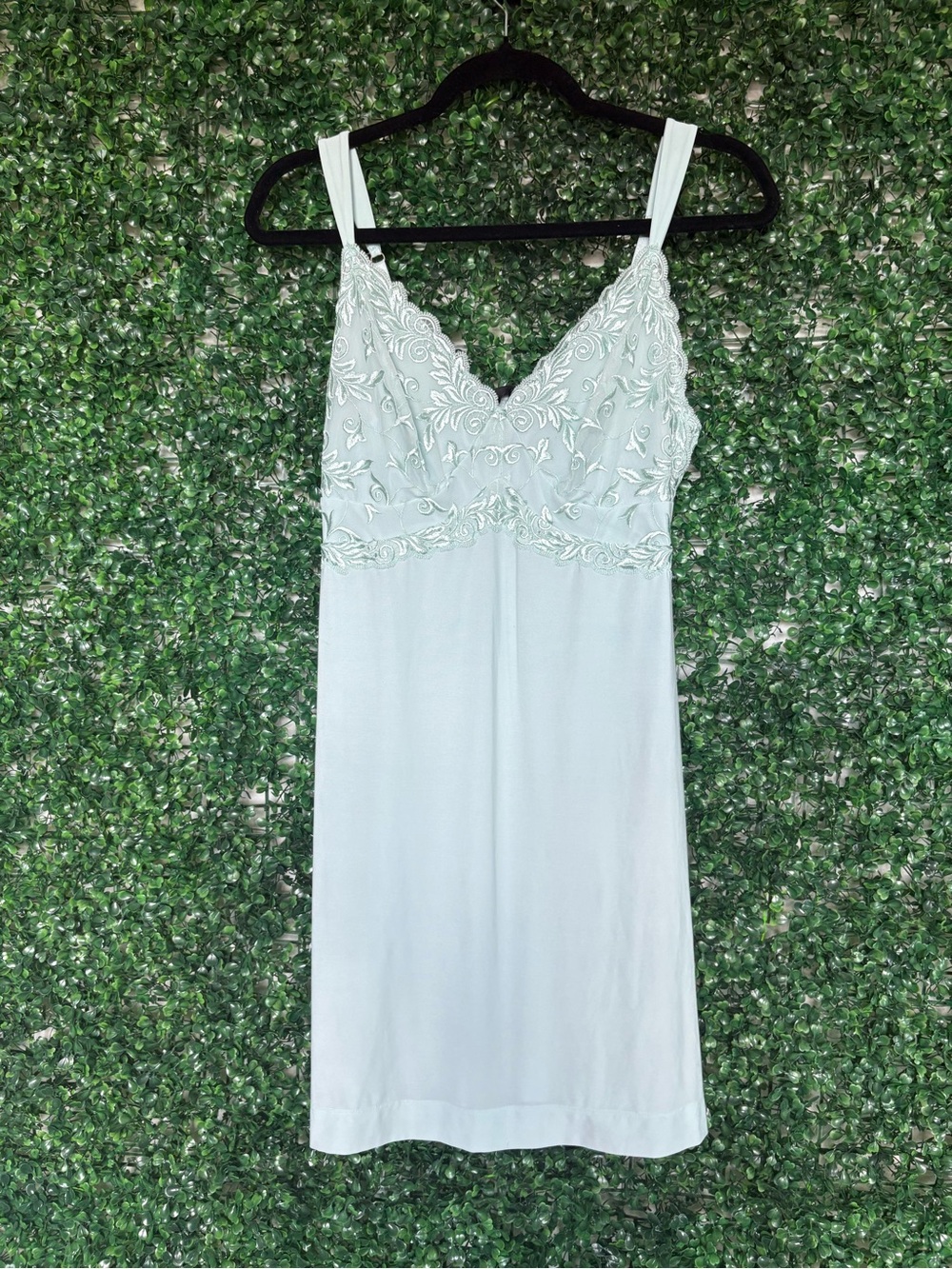 Soma Mint bluish Green Embroidered Lace Slip